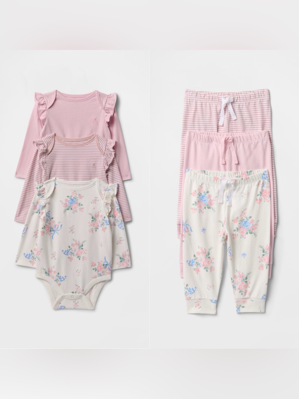 GAP babies’s first favorites organic cotton, bodysuits & pull-up pants 6-12m